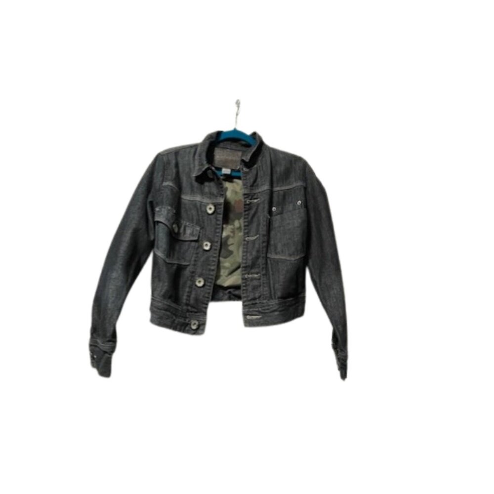 VTG Arizona Jean Co Blue Jean Denim Jacket Medium Sized Medium Camo Lining